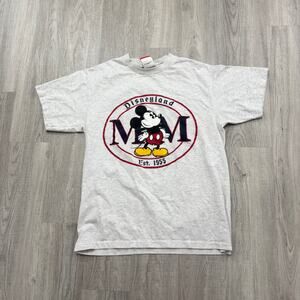Vintage Disneyland Mickey Mouse Shirt Men's Large Gray 90s Graphic Tee Disney